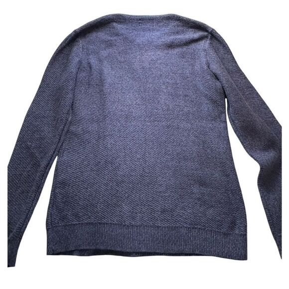 Nordstrom cotton and cashmere blend navy v-neck sweater -L - Picture 6 of 7